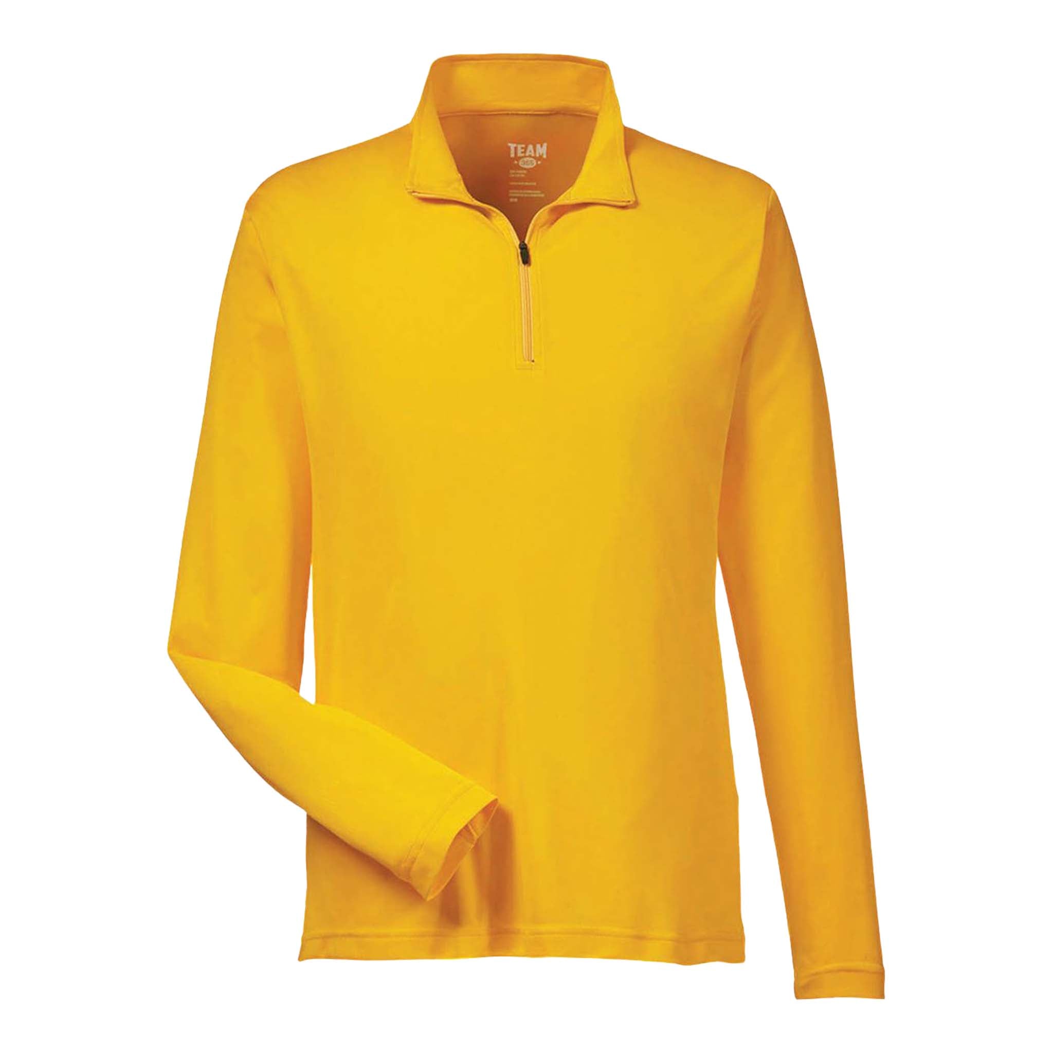 Team 365 TT31 custom quarter-zip in sport athletic gold, front view