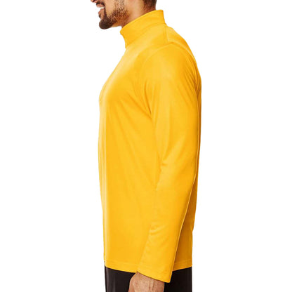 Team 365 TT31 custom quarter-zip in sport athletic gold, left side view