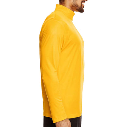 Team 365 TT31 custom quarter-zip in sport athletic gold, right side view