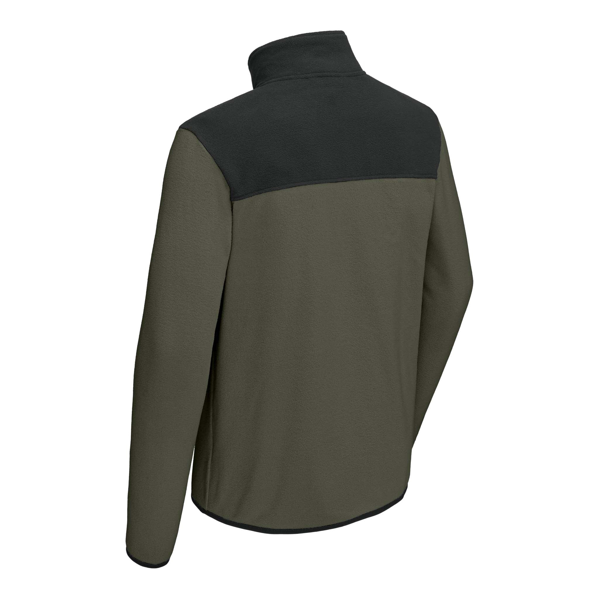 The North Face NF0A7V4L custom quarter-zip in new taupe green and  tnf black, back view