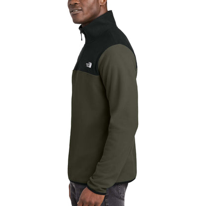 The North Face NF0A7V4L custom quarter-zip in new taupe green and  tnf black, left side view