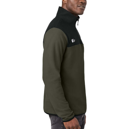 The North Face NF0A7V4L custom quarter-zip in new taupe green and  tnf black, right side view