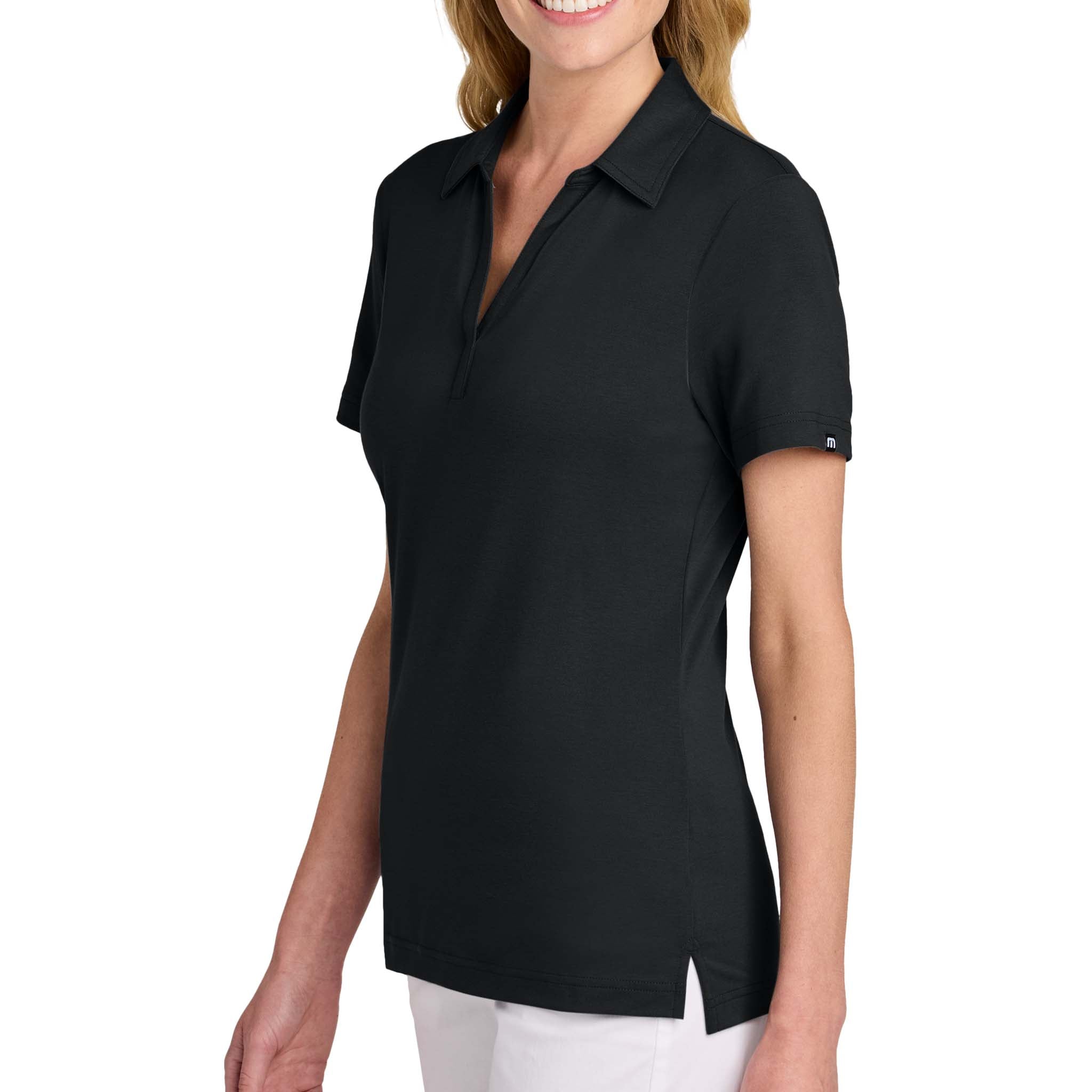 TravisMathew TM1LF071 custom polo in black, left side view