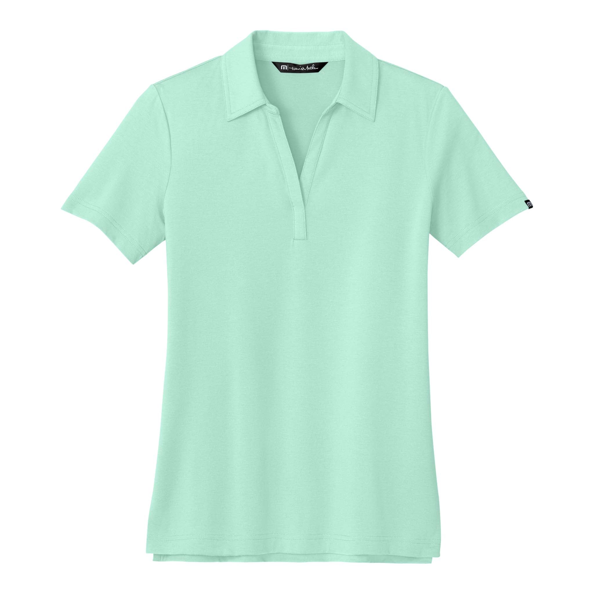TravisMathew TM1LF071 custom polo in mint, front view