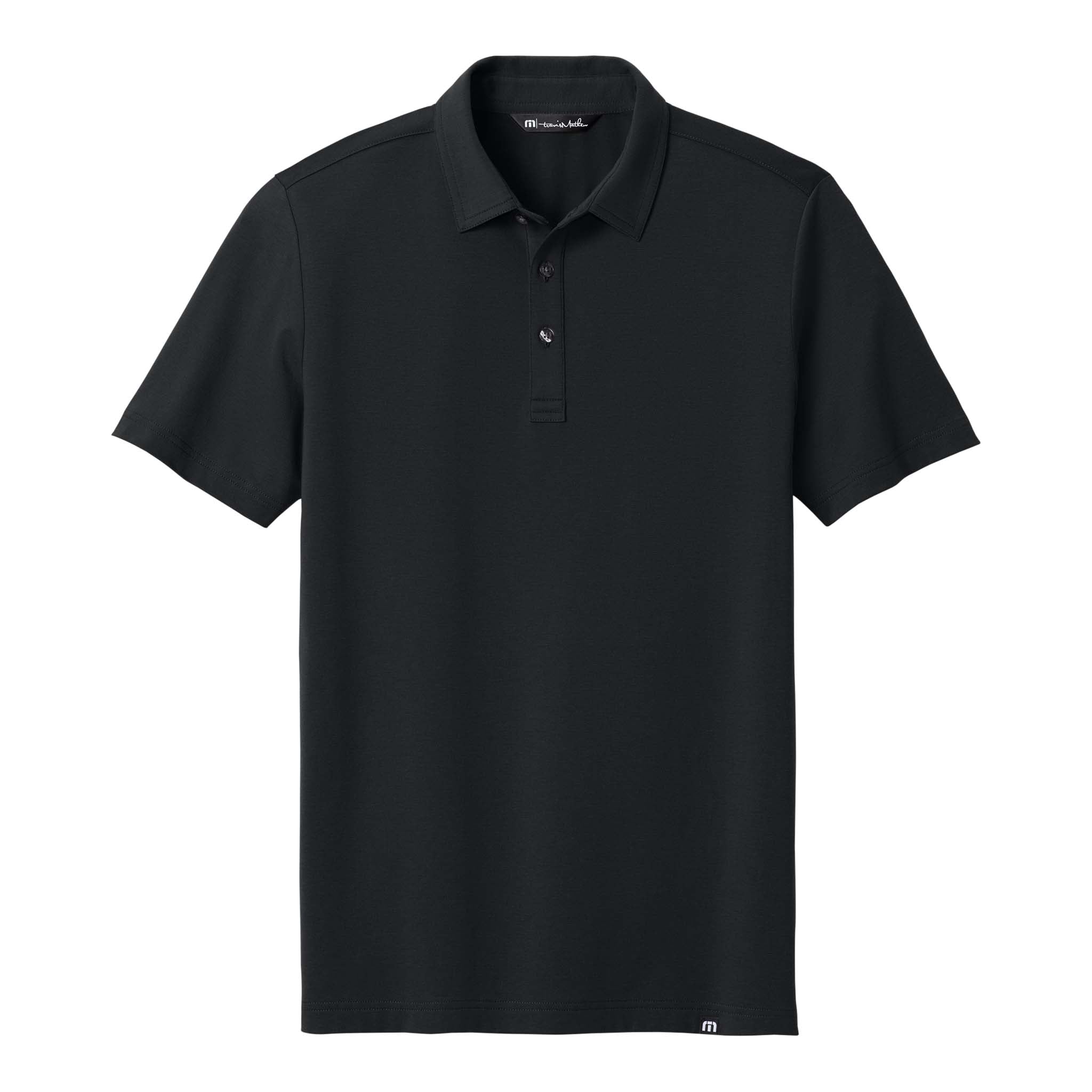 TravisMathew TMA41461 custom polo in black, front view