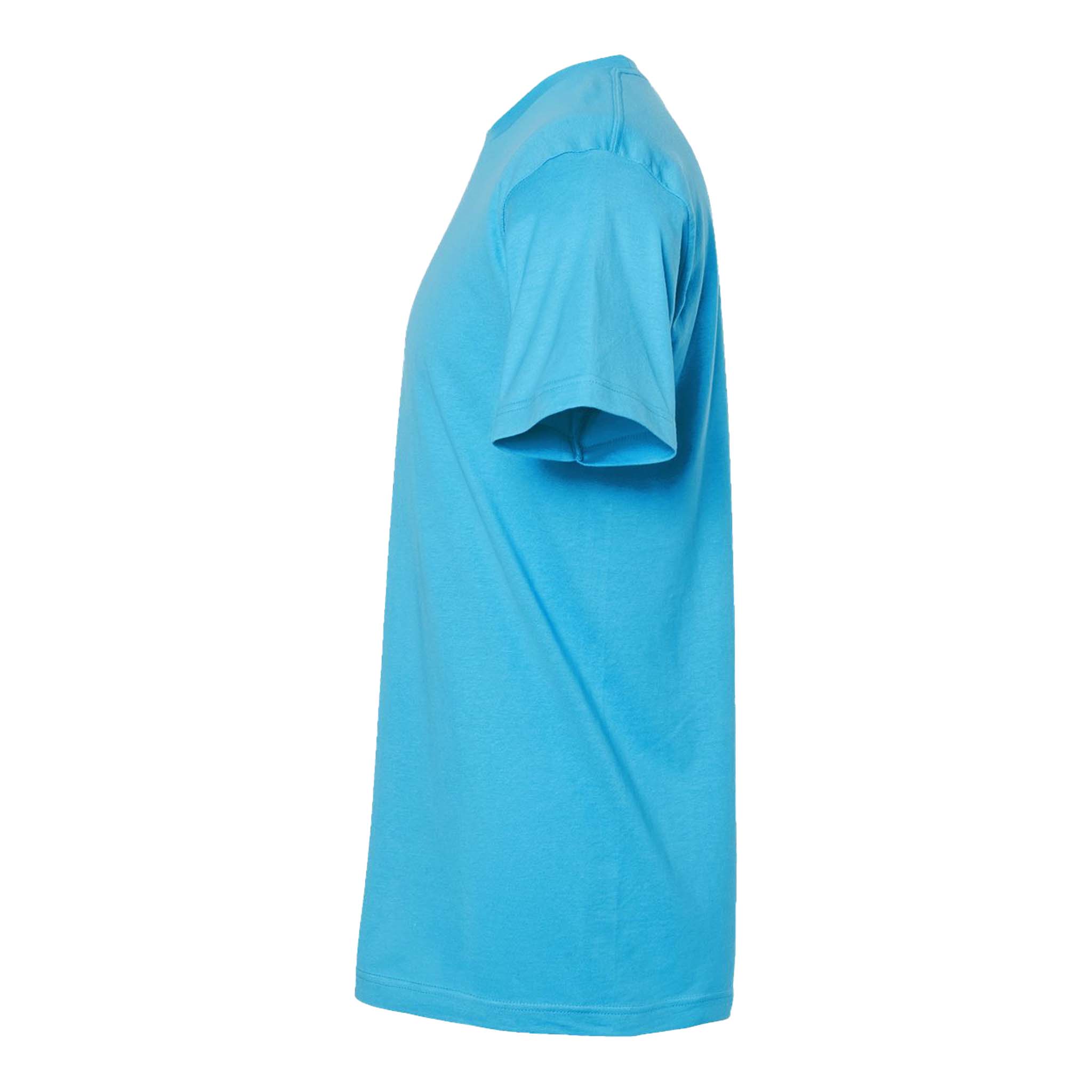 Tultex 202 custom short sleeve t-shirt in aqua, left side view