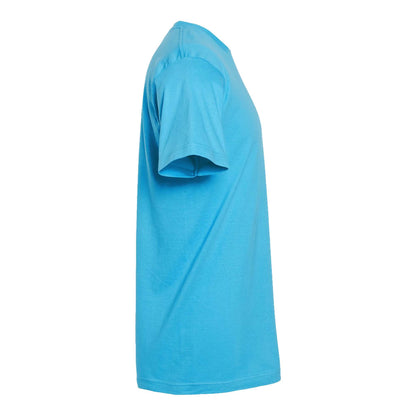 Tultex 202 custom short sleeve t-shirt in aqua, right side view
