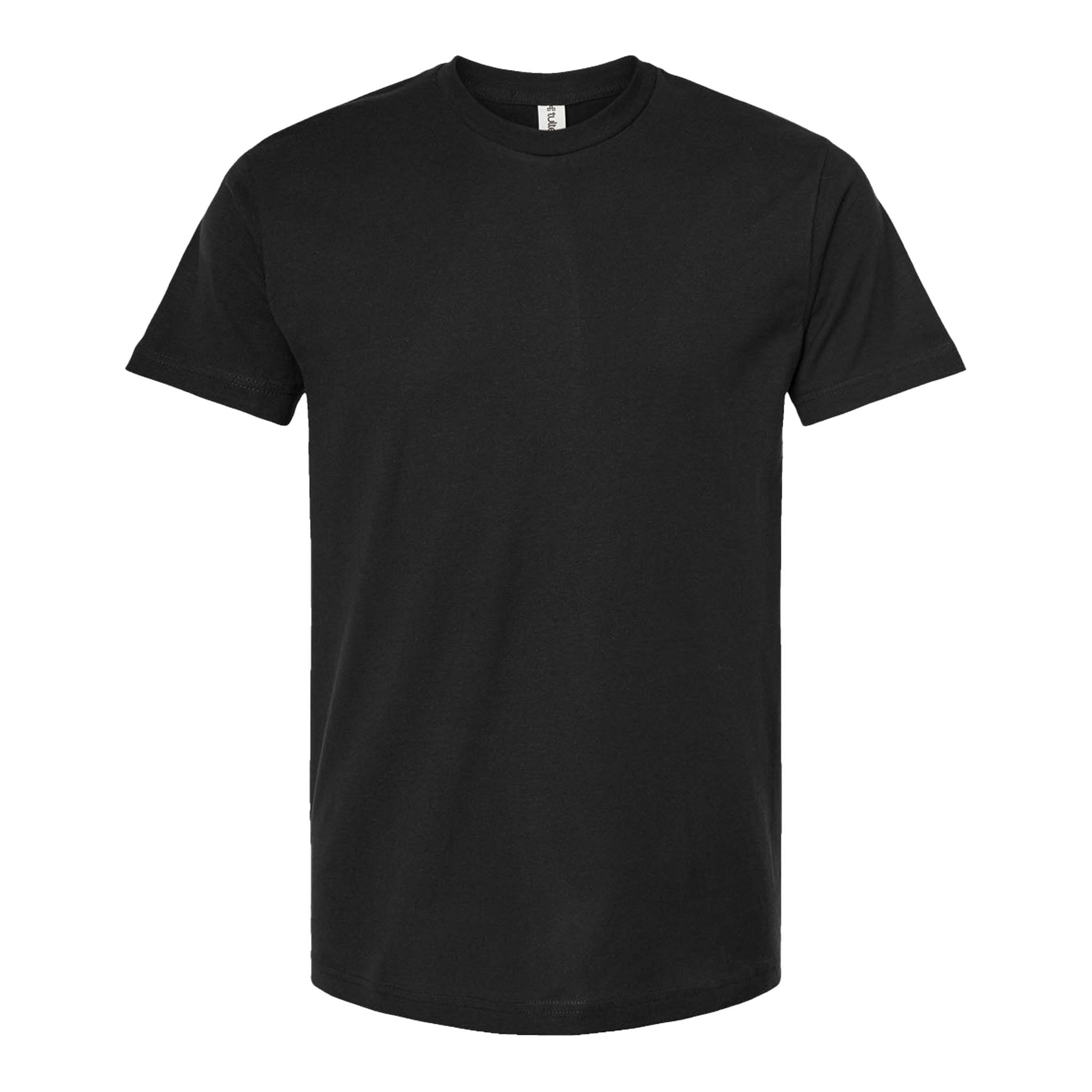 Tultex 202 custom short sleeve t-shirt in black, front view