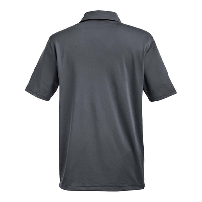 Under Armour 1370399 custom polo in cs grey light heather and white, back view