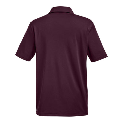 Under Armour 1370399 custom polo in maroon and white, back view