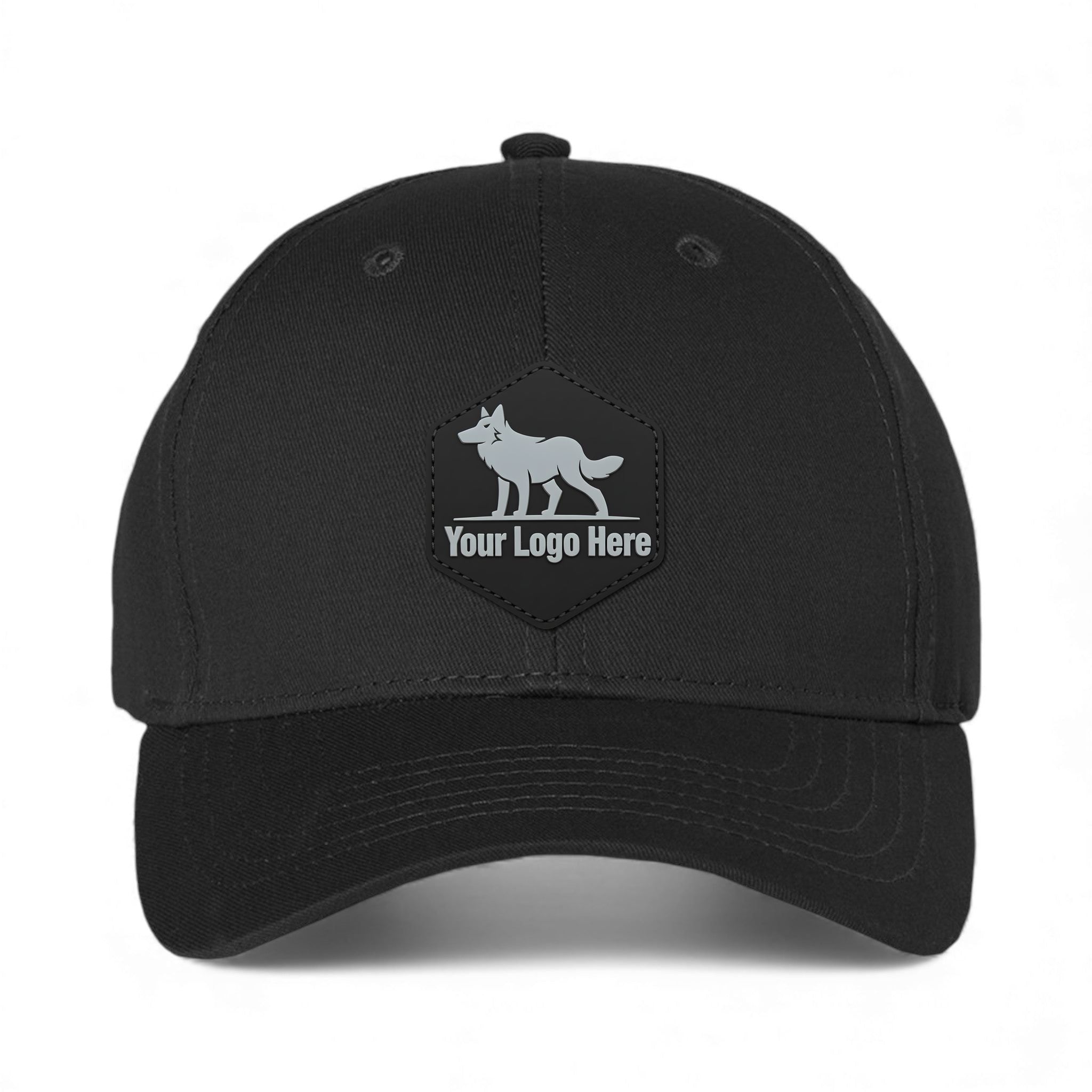 PVC patch preview of Valucap 2260 custom hat in black