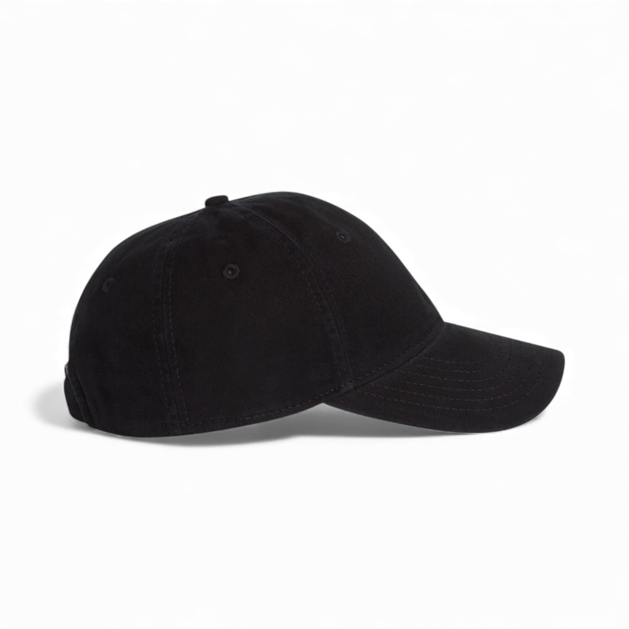 Right side view of Valucap AH35 custom hat in black