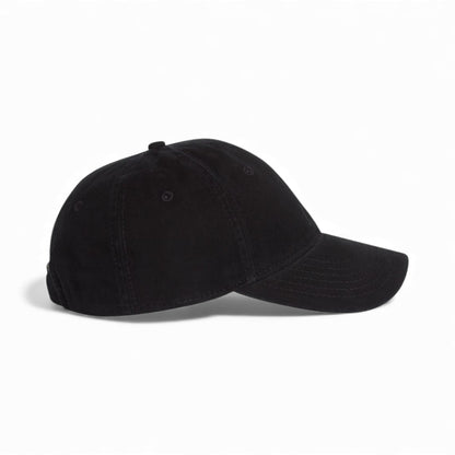 Right side view of Valucap AH35 custom hat in black