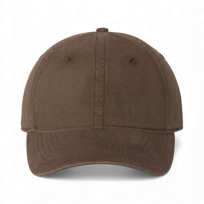 Front view of Valucap AH35 custom hat in brown