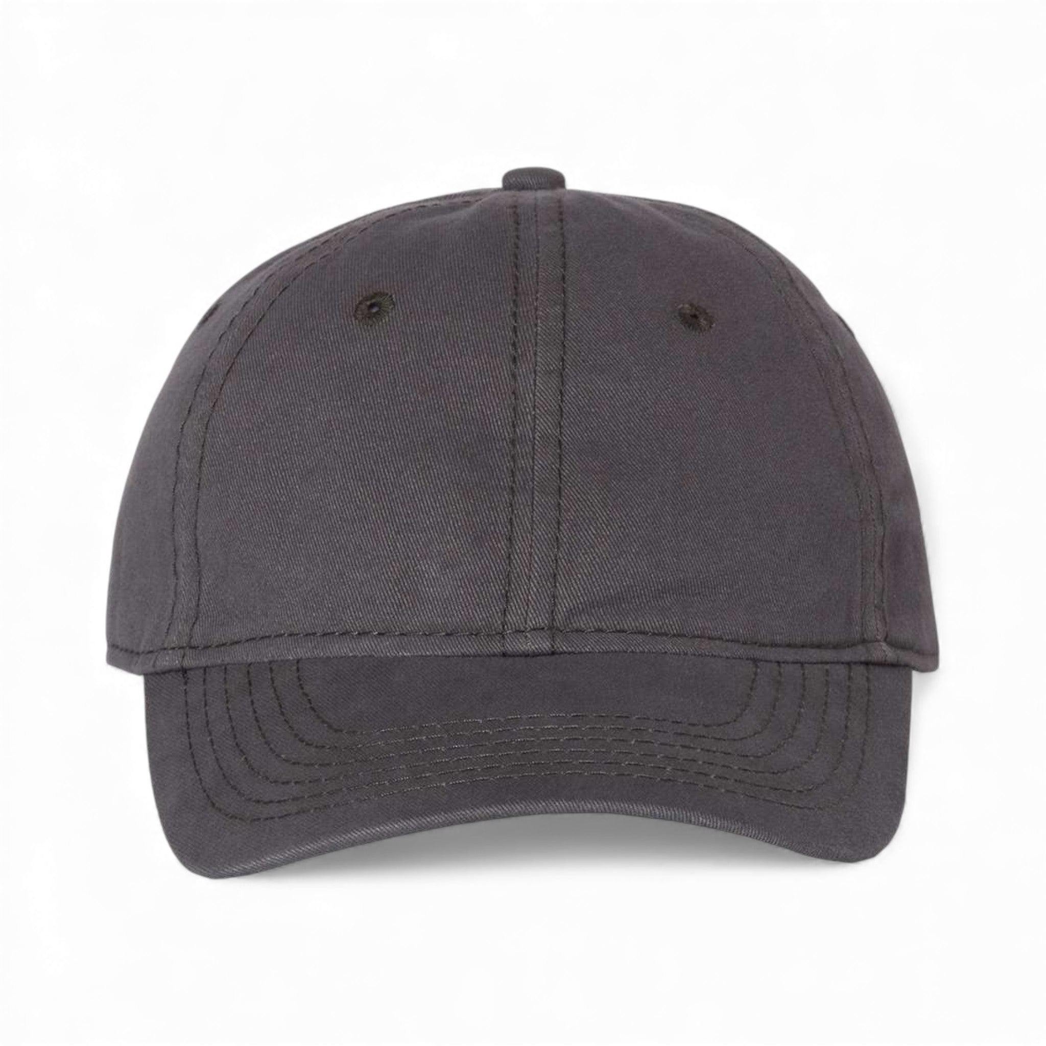 Front view of Valucap AH35 custom hat in charcoal