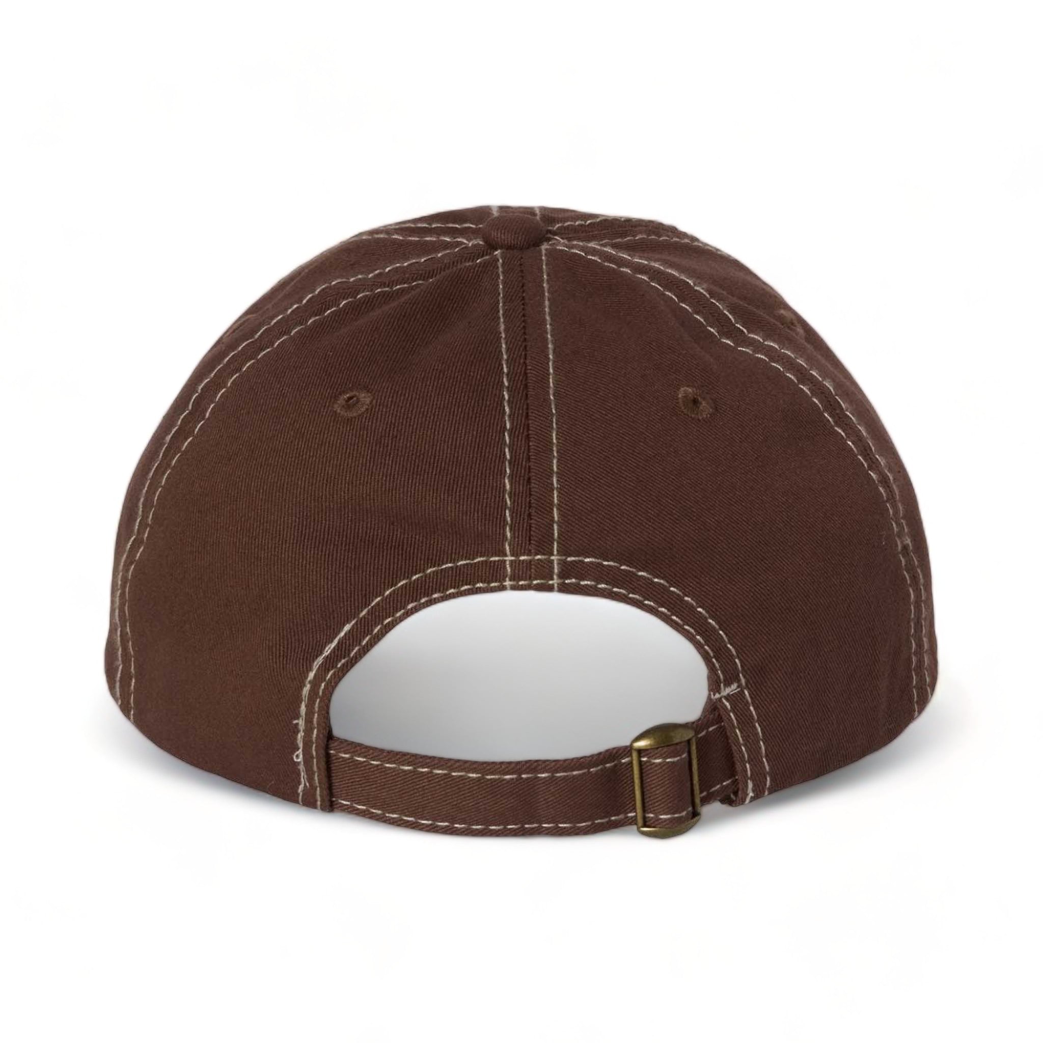 Back view of Valucap VC300A custom hat in brown and stone stitch