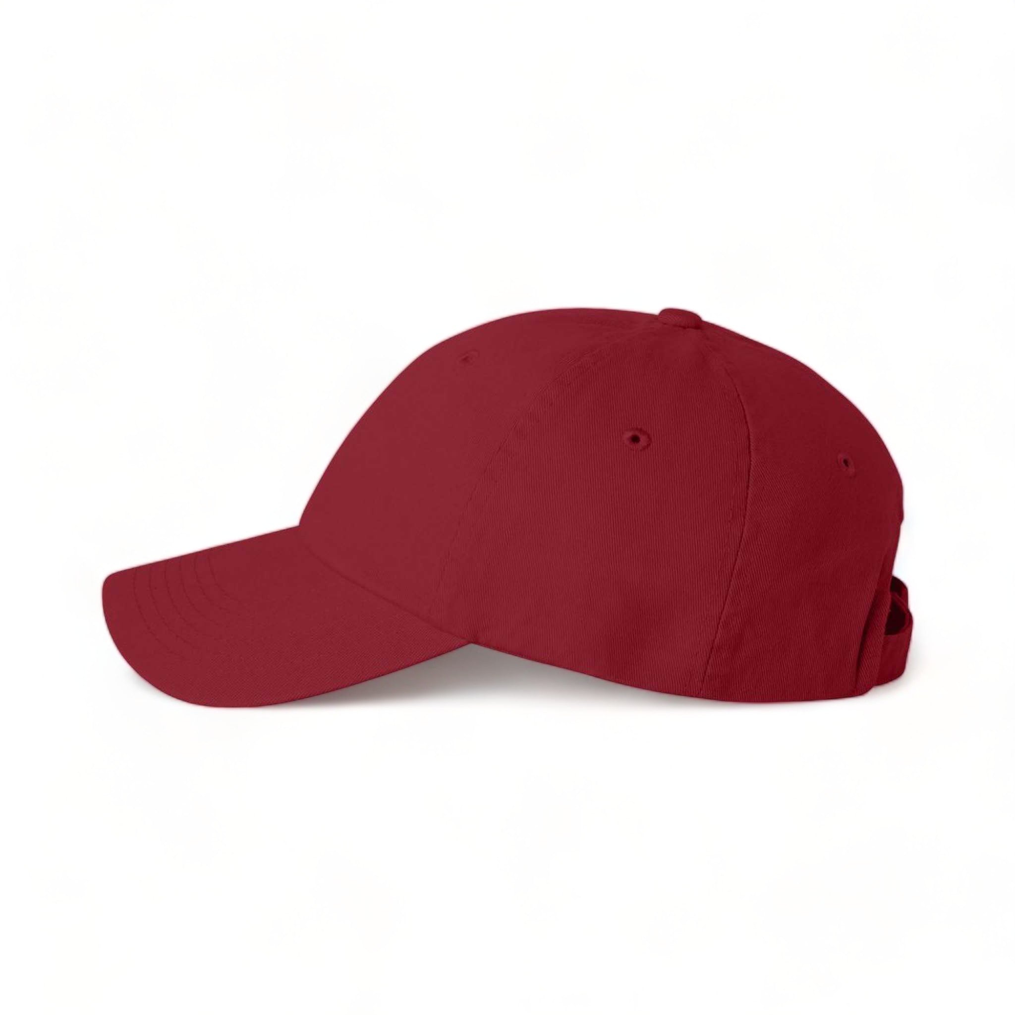 Side view of Valucap VC300A custom hat in cardinal