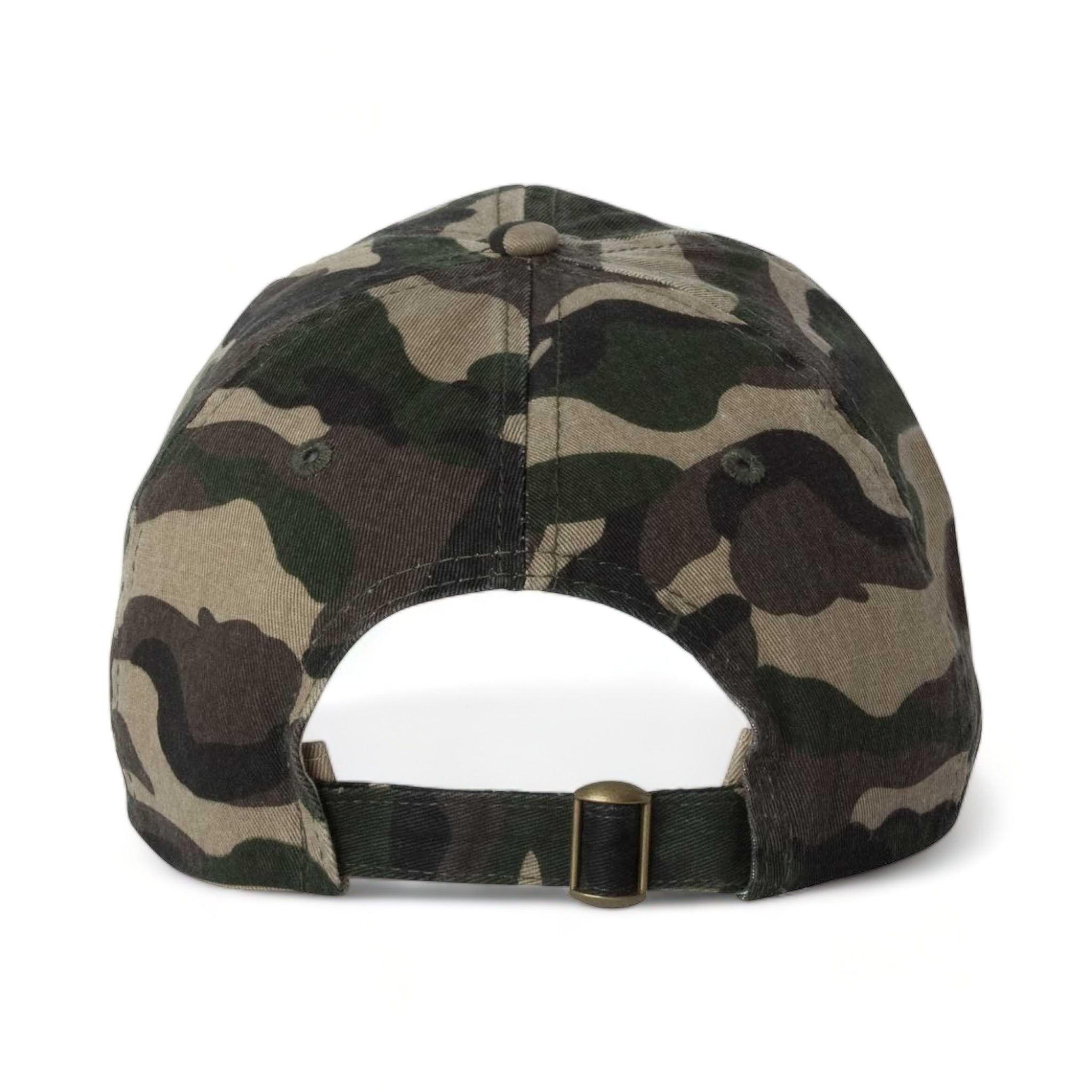 Back view of Valucap VC300A custom hat in green camo
