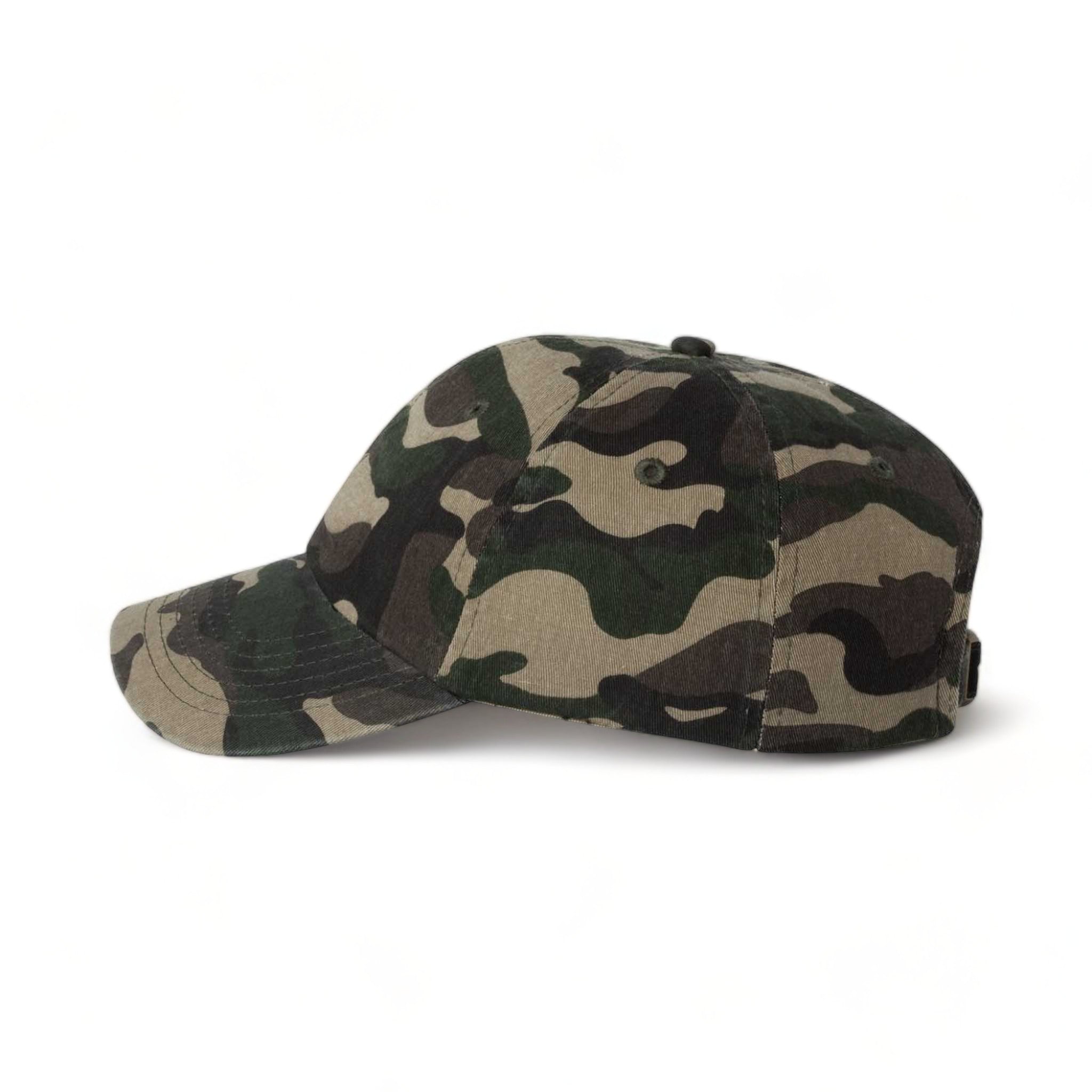 Side view of Valucap VC300A custom hat in green camo
