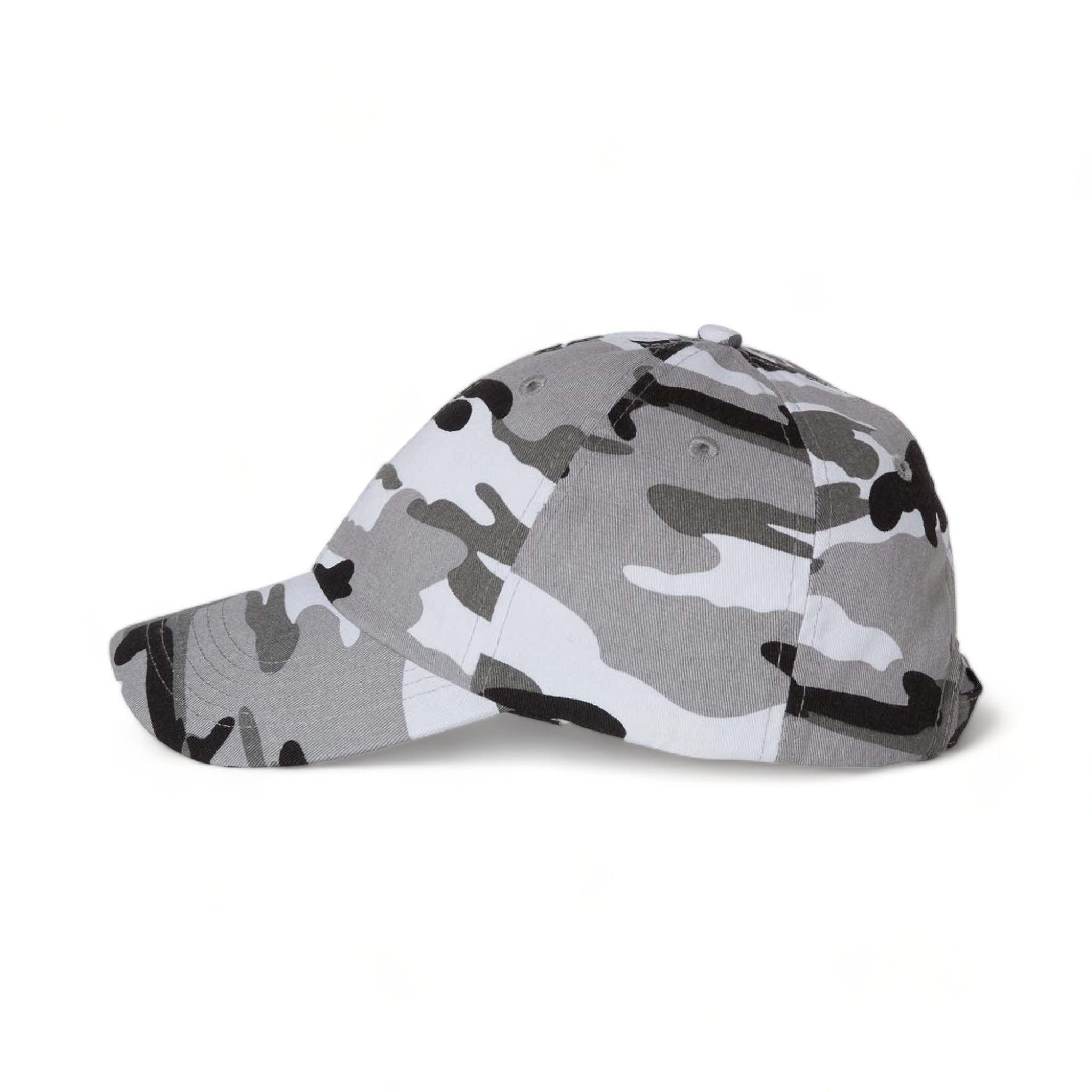 Side view of Valucap VC300A custom hat in grey camo