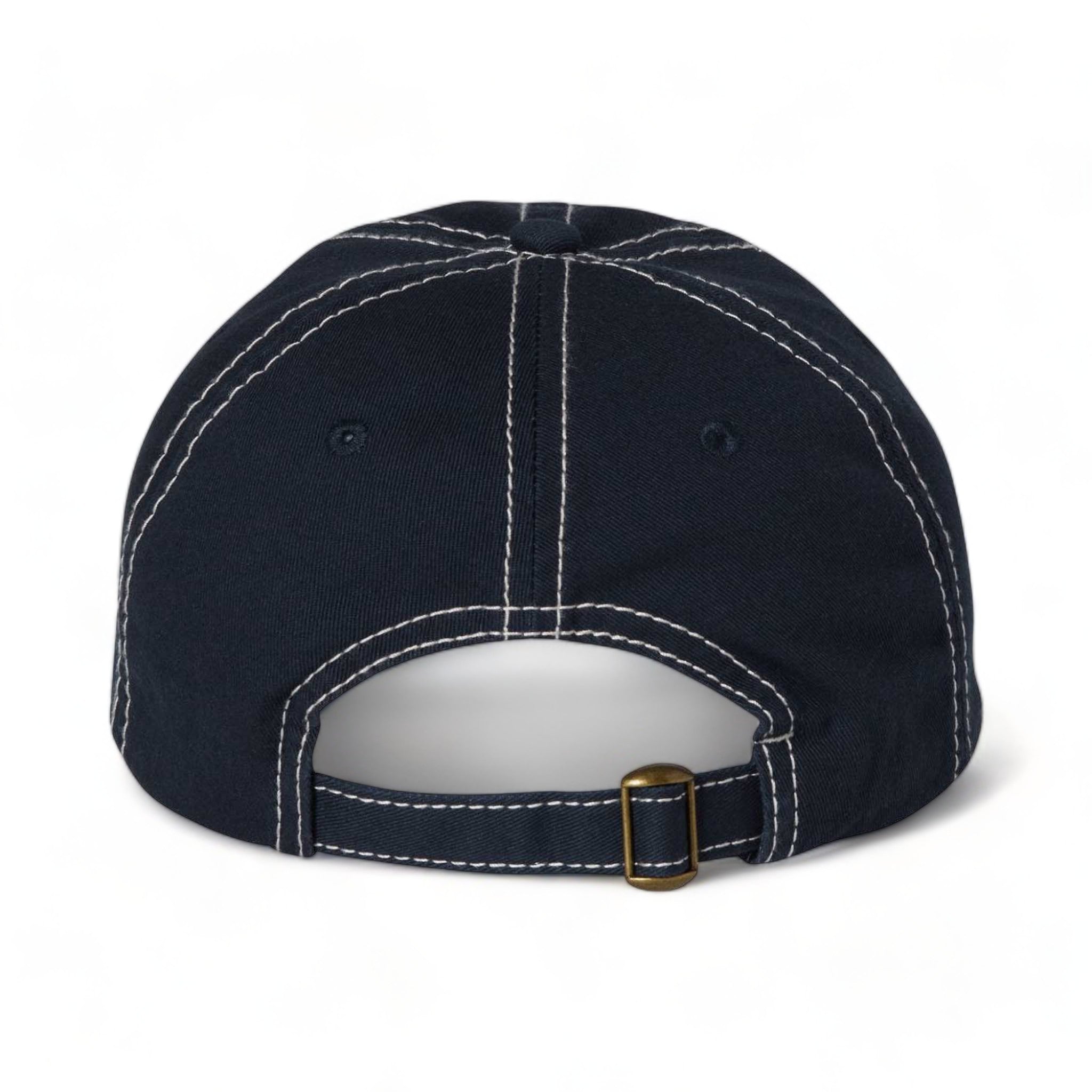 Back view of Valucap VC300A custom hat in navy and stone stitch