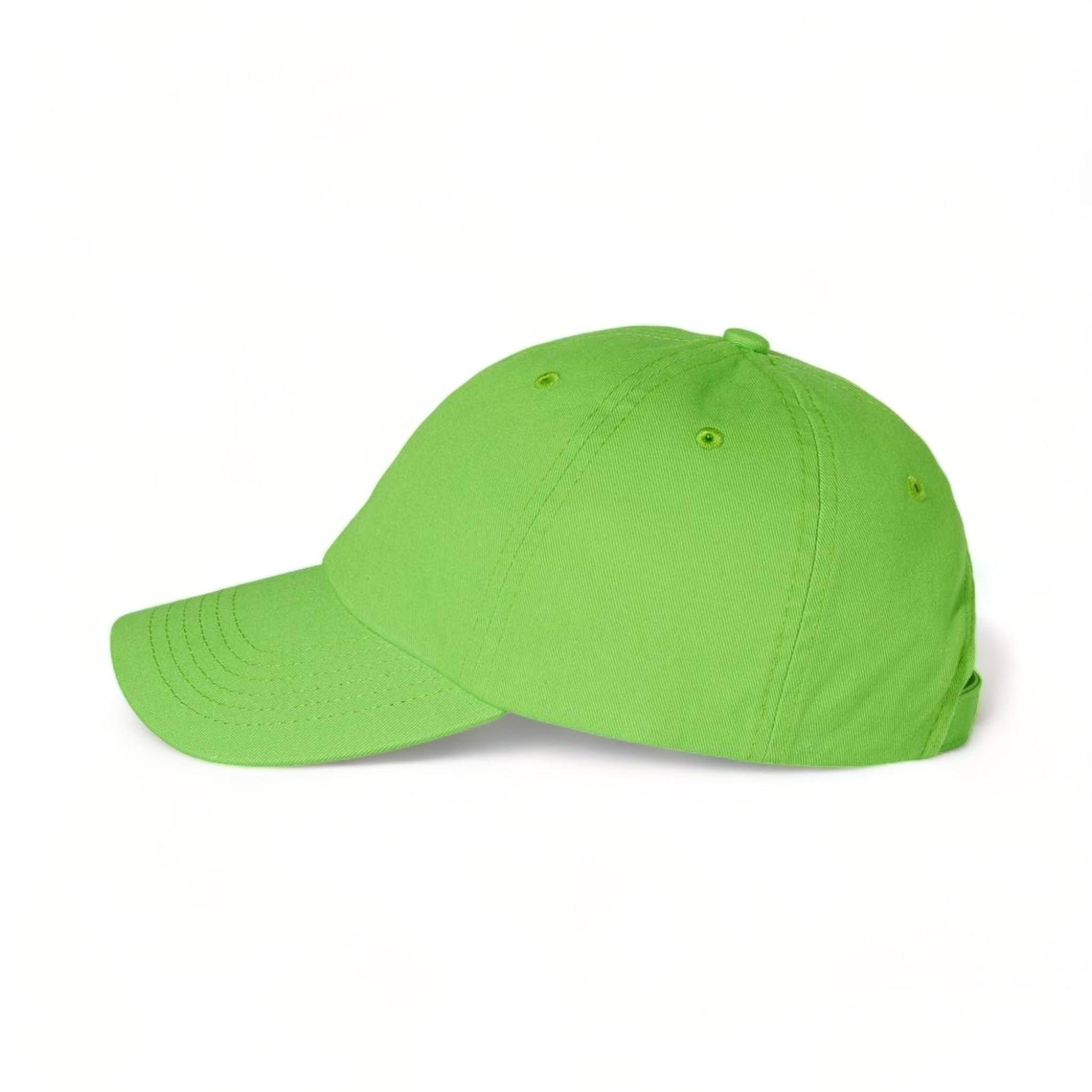 Side view of Valucap VC300A custom hat in neon green
