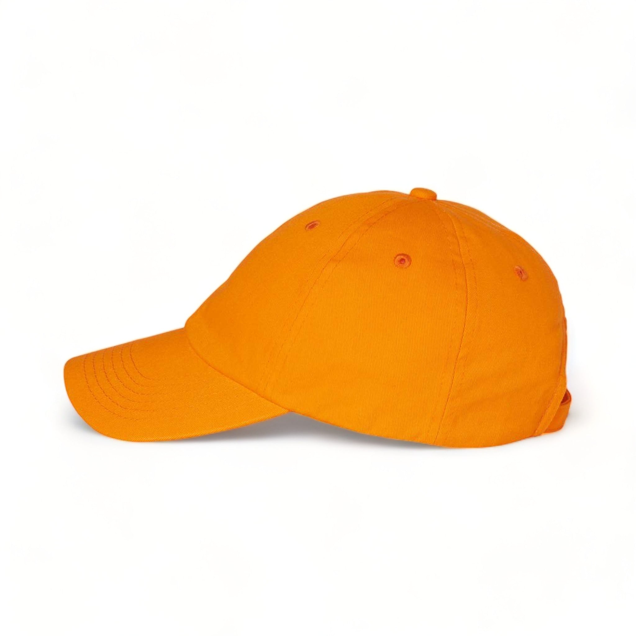 Side view of Valucap VC300A custom hat in neon orange
