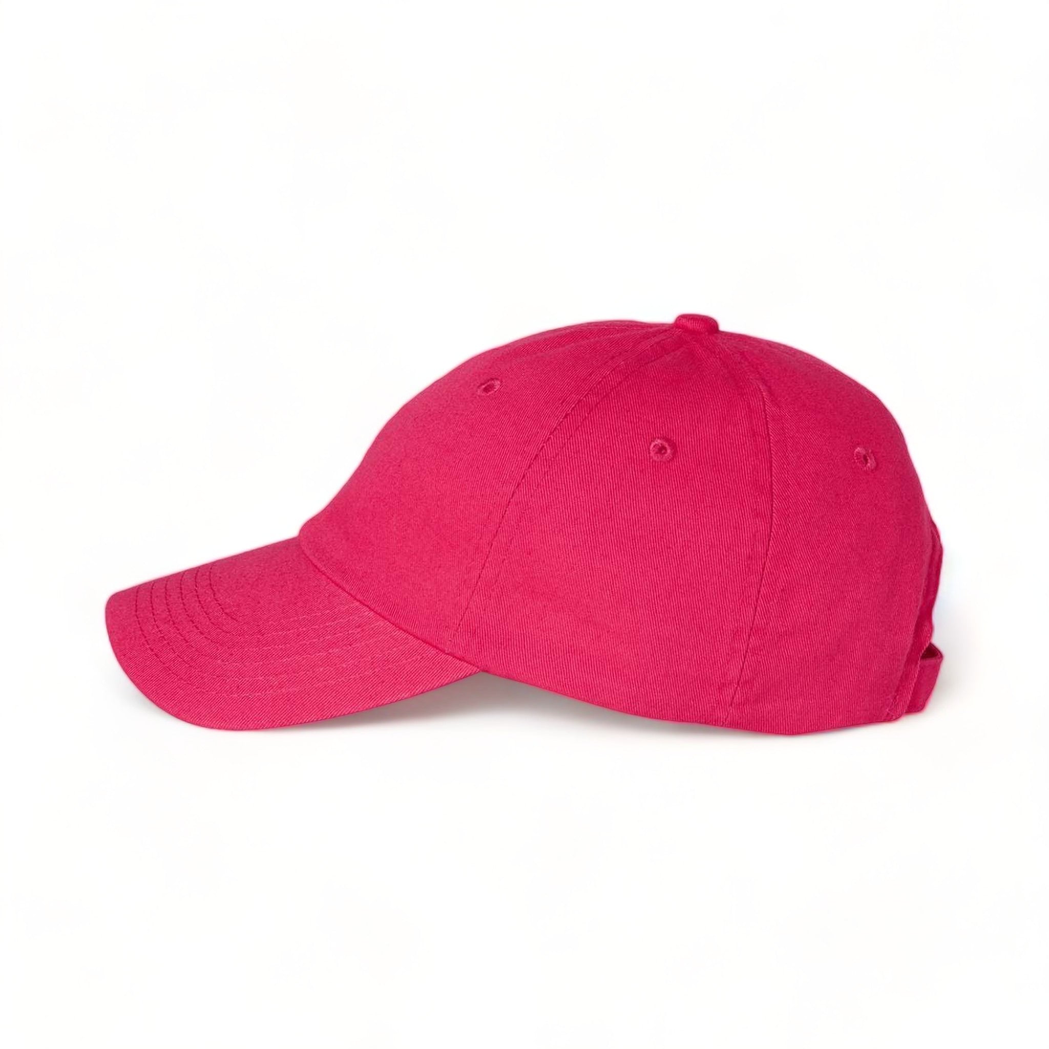 Side view of Valucap VC300A custom hat in neon pink