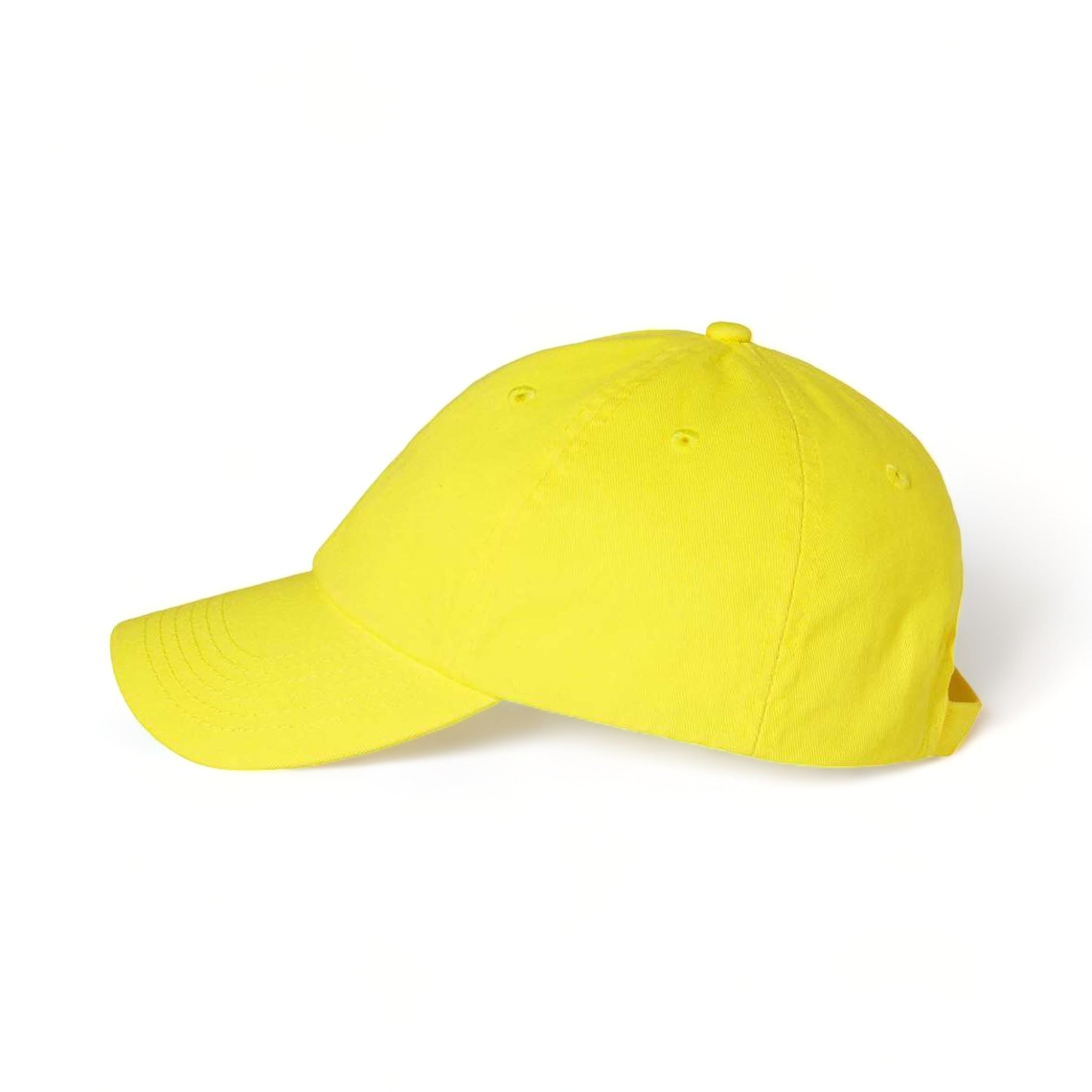 Side view of Valucap VC300A custom hat in neon yellow