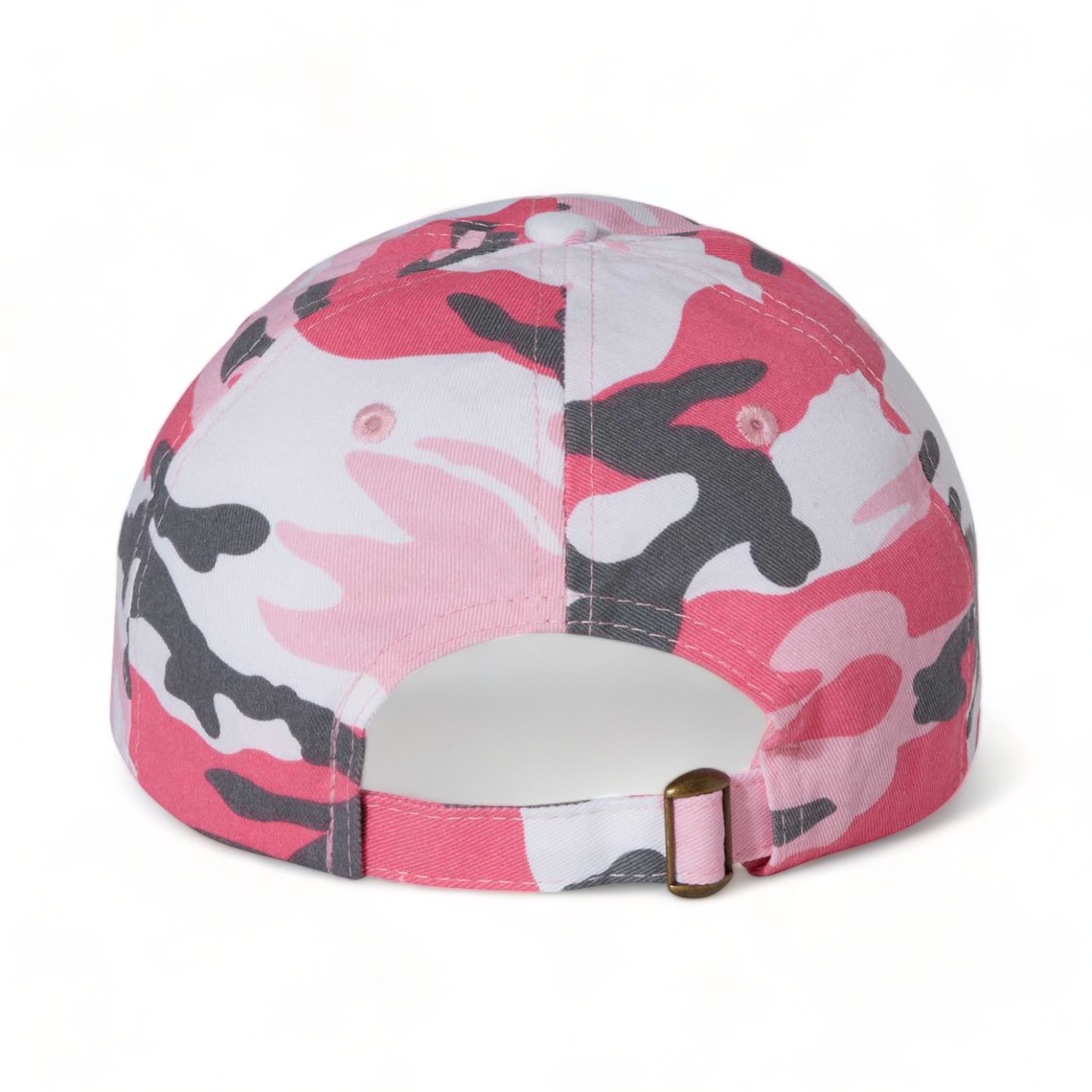 Back view of Valucap VC300A custom hat in pink camo