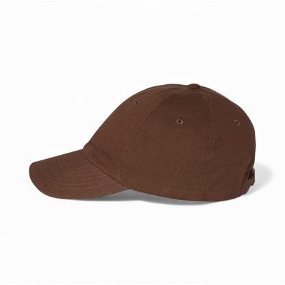 Left side view of Valucap VC300A custom hat in brown