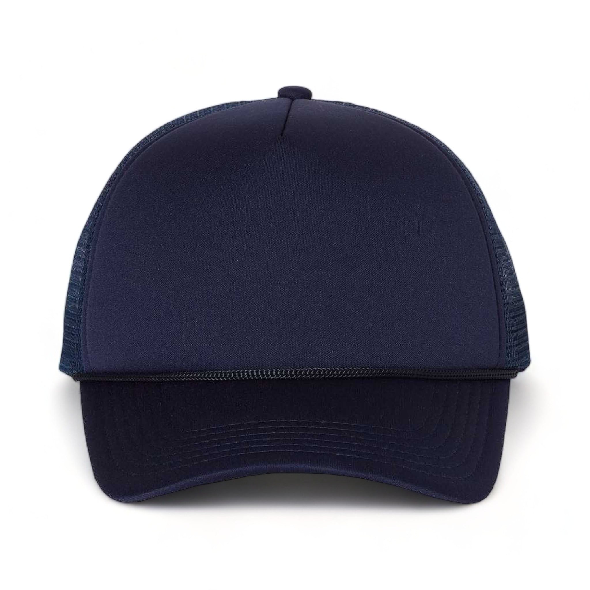 Front view of Valucap VC700 custom hat in navy and navy