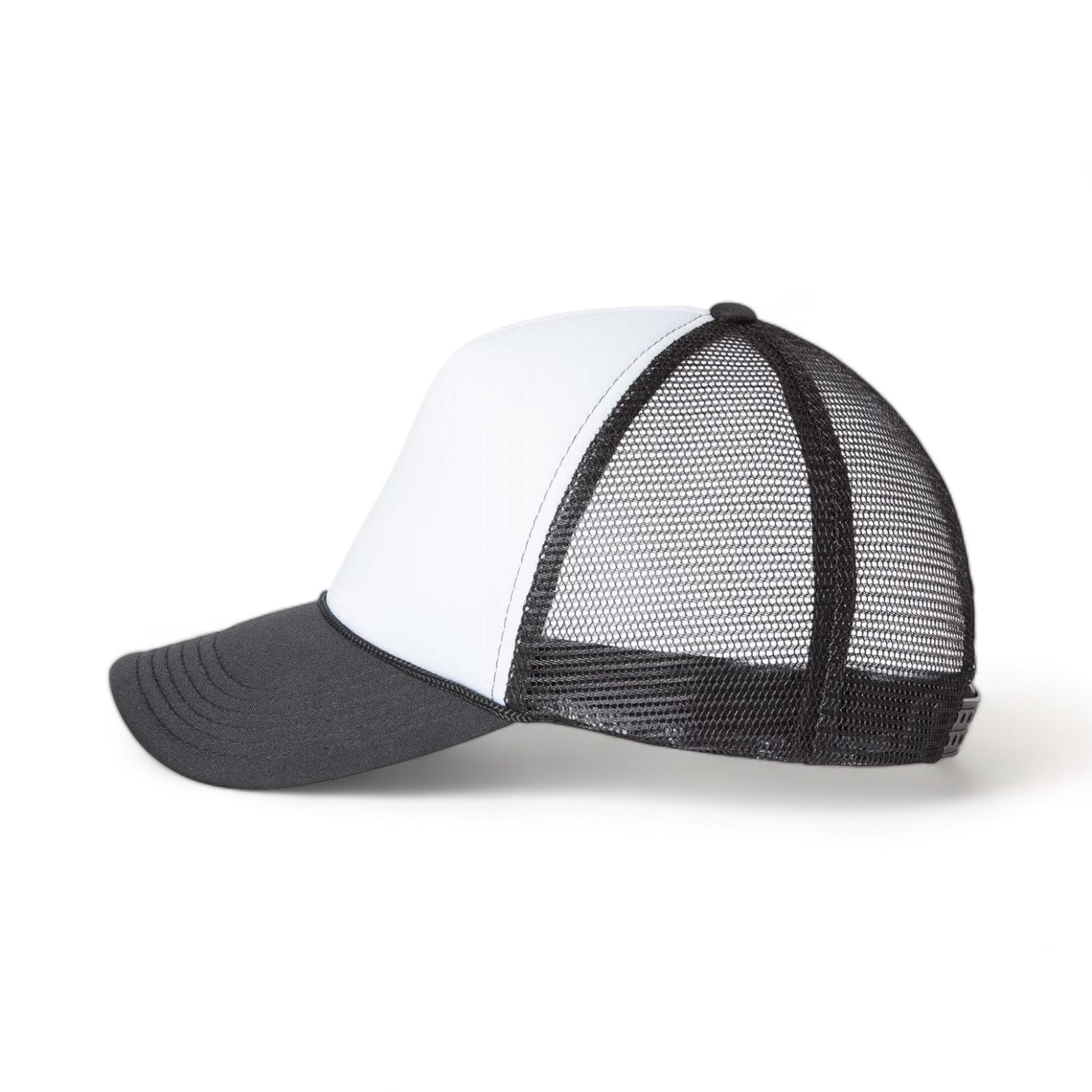 Side view of Valucap VC700 custom hat in white and black