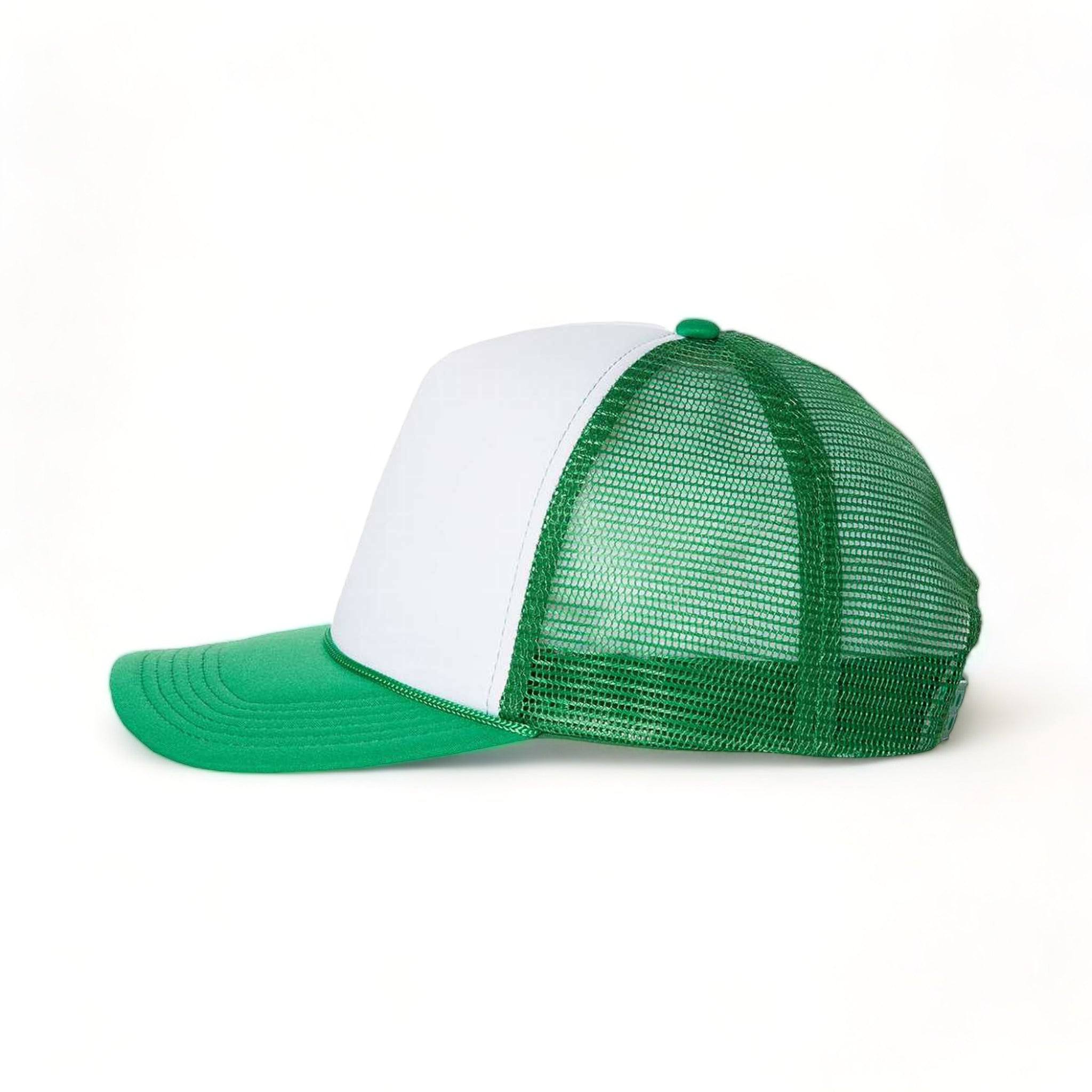 Side view of Valucap VC700 custom hat in white and kelly