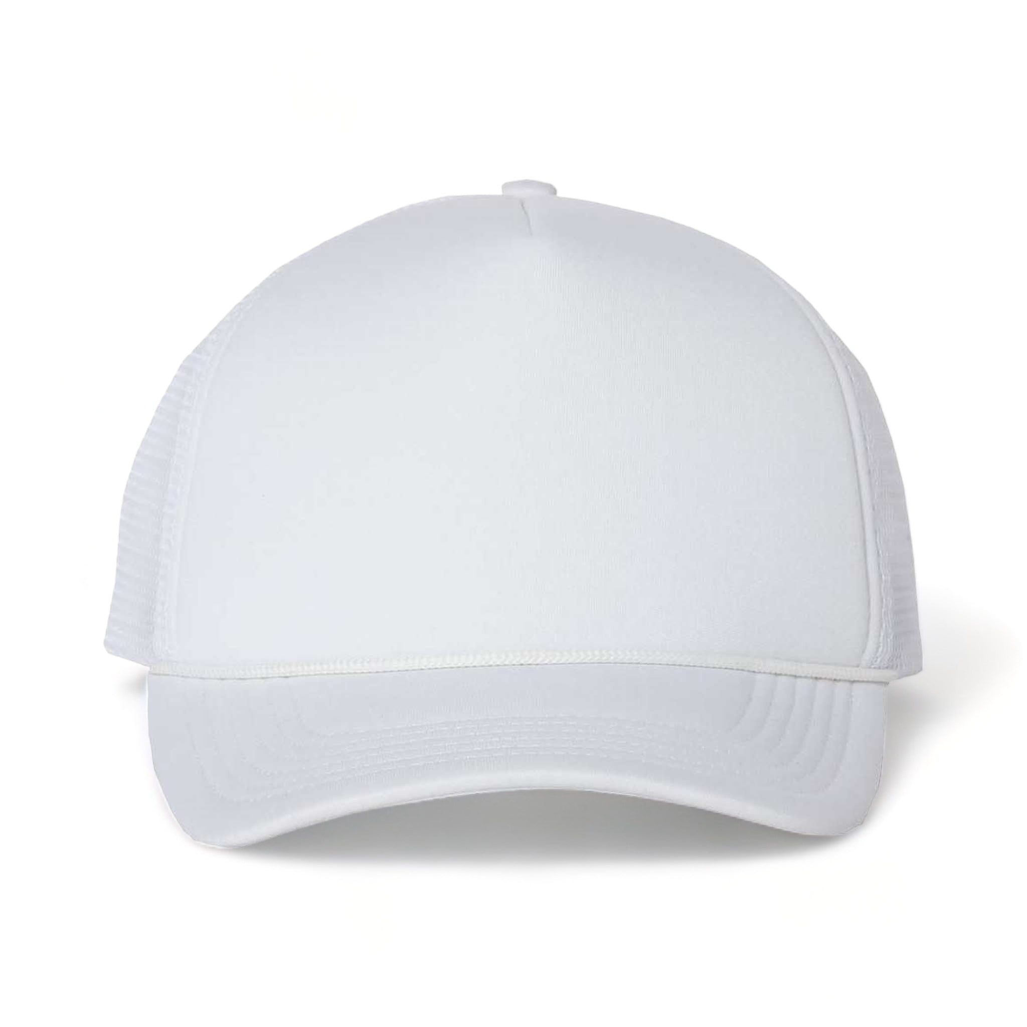 Front view of Valucap VC700 custom hat in white and white