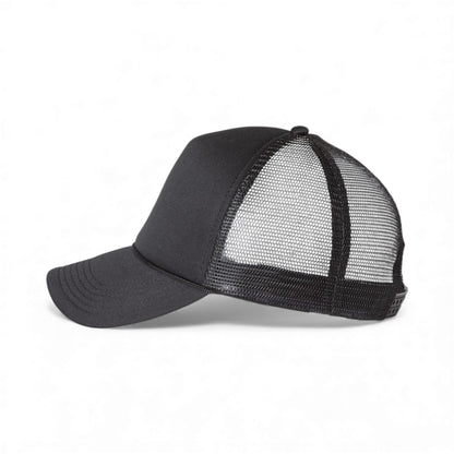 Left side view of Valucap VC700 custom hat in black and black