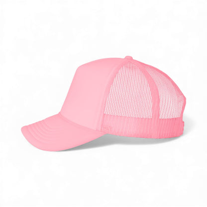 Left side view of Valucap VC700 custom hat in pink
