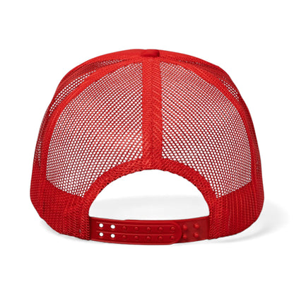 Back view of Valucap VC700 custom hat in red and red