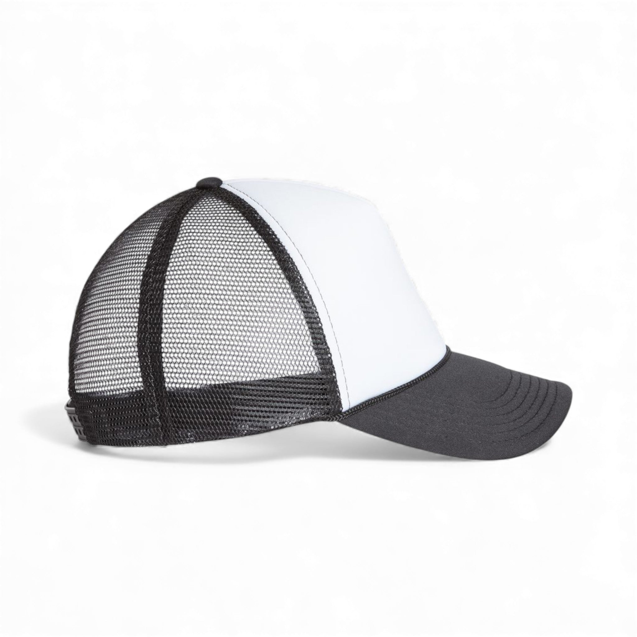 Right side view of Valucap VC700 custom hat in white and black