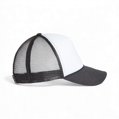 Right side view of Valucap VC700 custom hat in white and black