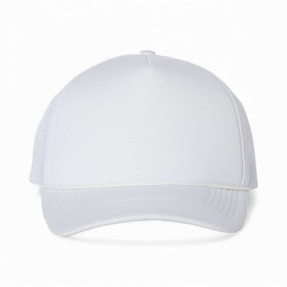Front view of Valucap VC700 custom hat in white and white