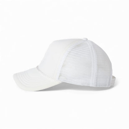Left side view of Valucap VC700 custom hat in white and white