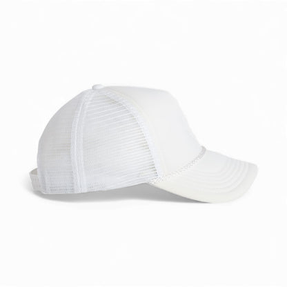 Right side view of Valucap VC700 custom hat in white and white