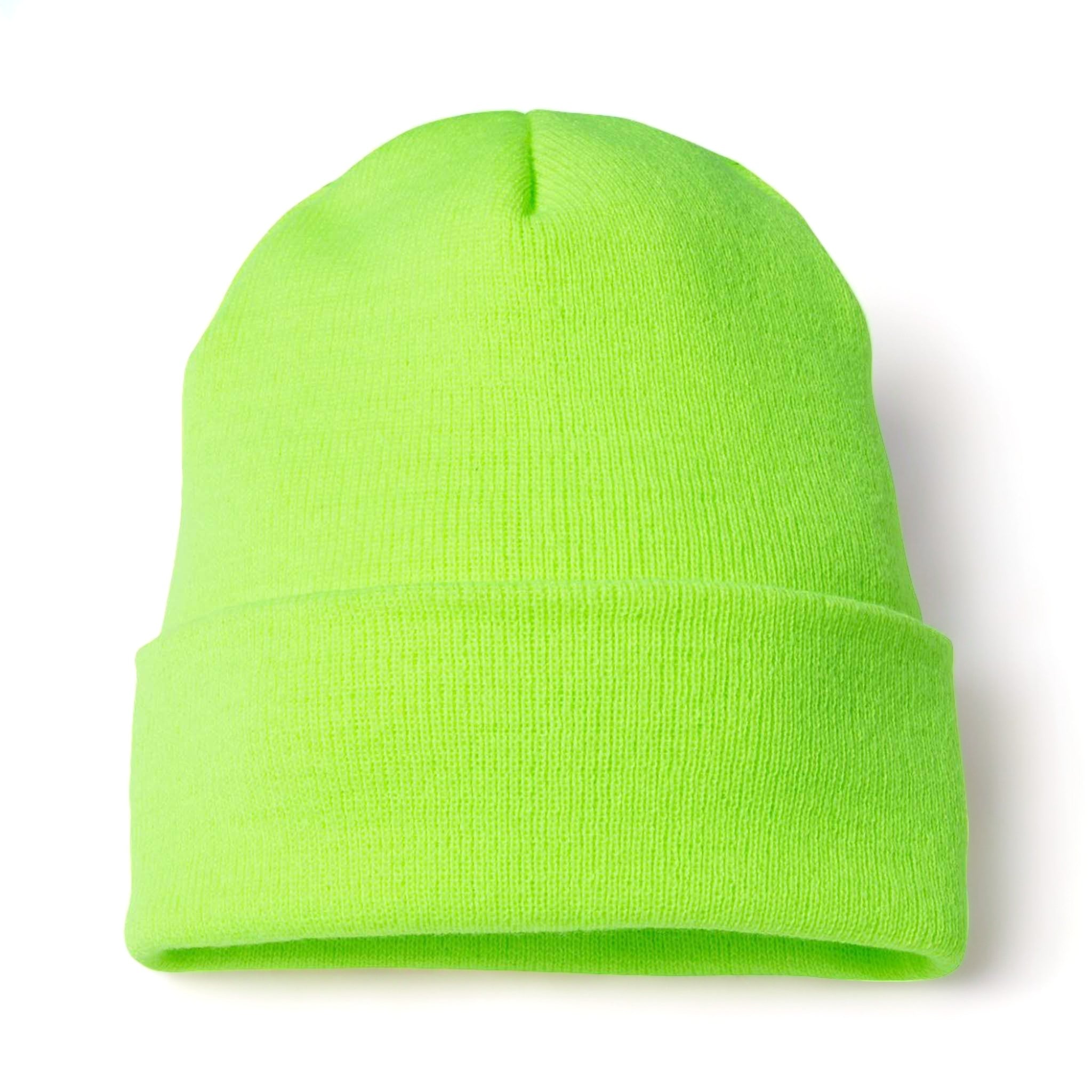 YP Classics 1501KC custom beanie in safety green