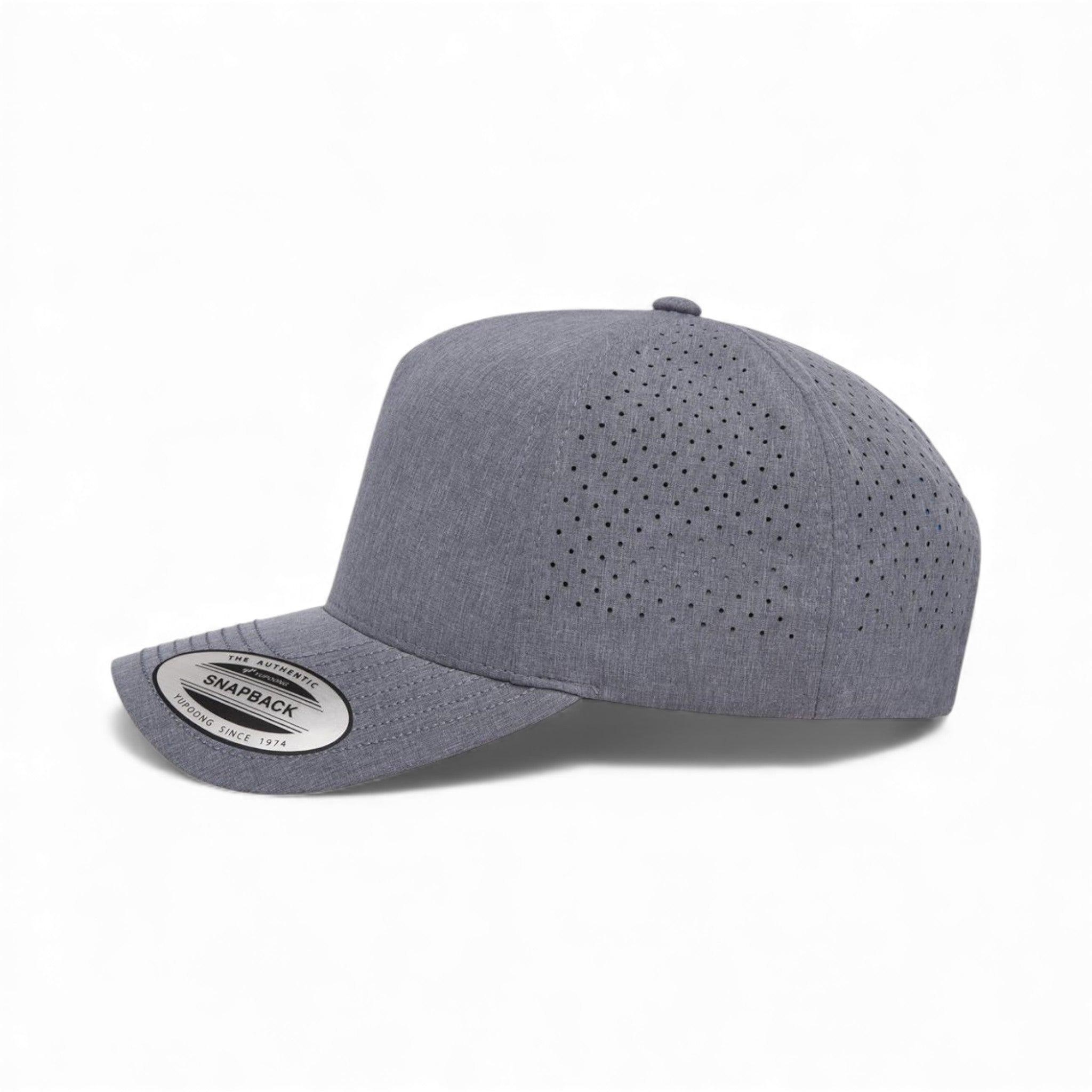 Right side view of YP Classics 5389AP custom hat in heather grey