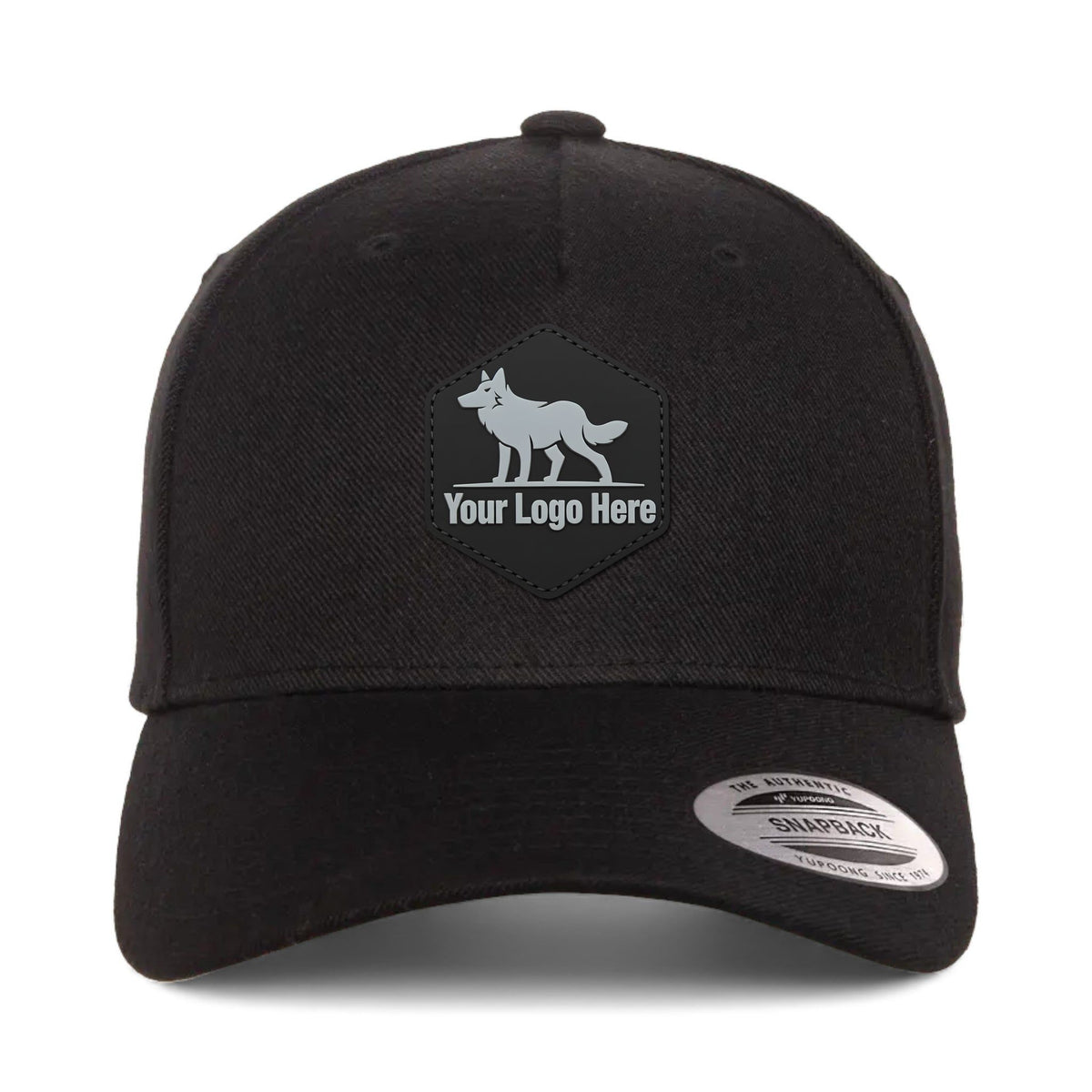 PVC patch preview of YP Classics 5789M custom hat in black