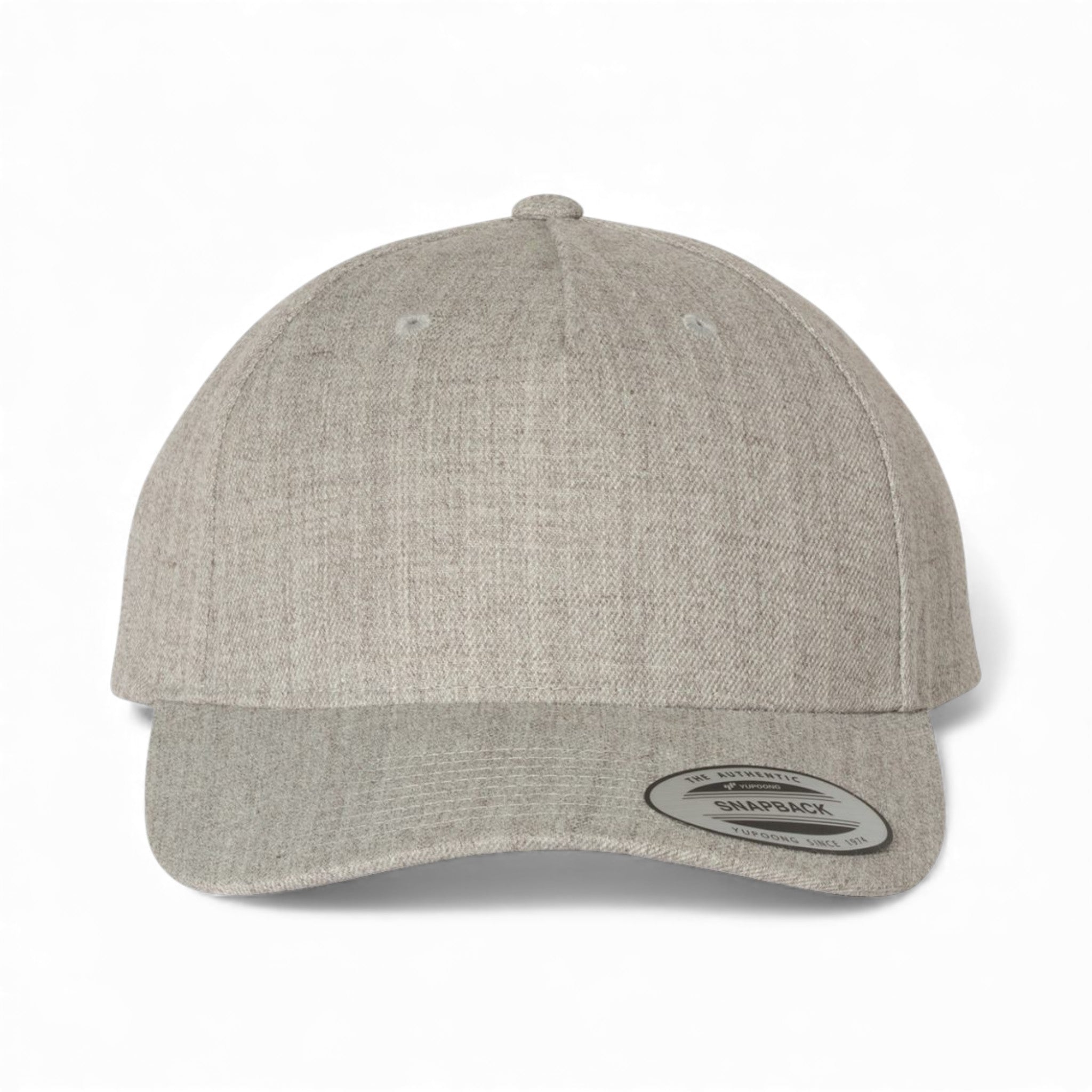 Front view of YP Classics 5789M custom hat in heather grey