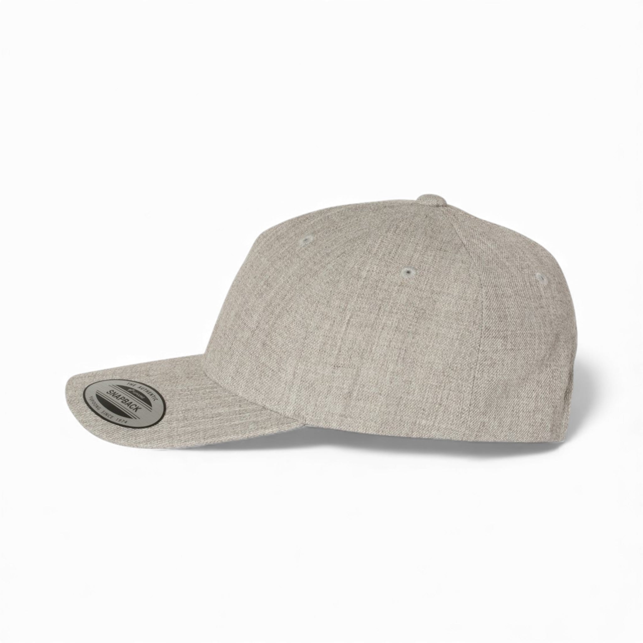 Left side view of YP Classics 5789M custom hat in heather grey