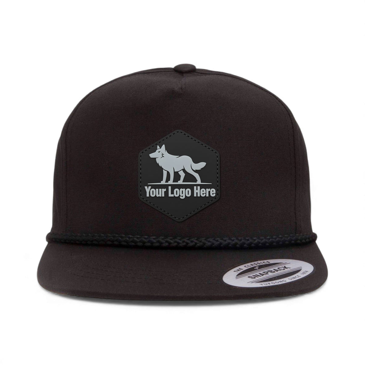 PVC patch preview of YP Classics 6002YP custom hat in black