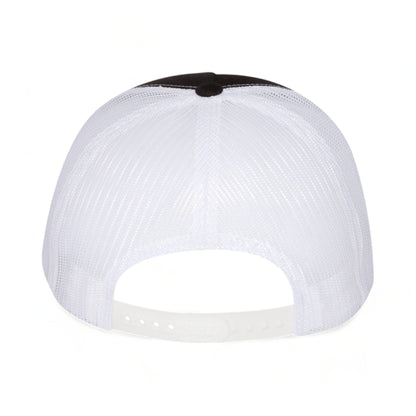 Back view of YP Classics 6006 custom hat in black and white